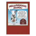Christmas card: A cow's reminder to Santa