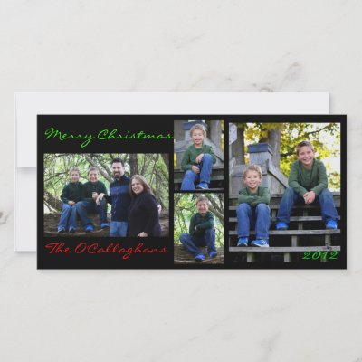 Christmas Card - Black Background Personalized Photo Card