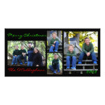 Christmas Card - Black Background Personalized Photo Card