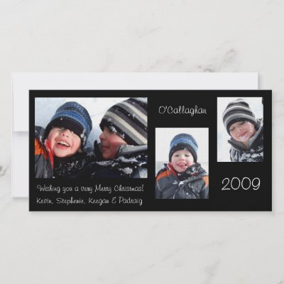 Christmas Card - Black Customized Photo Card