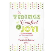 Christmas Card--"Comfort & Joy" Design-Personalize Custom Invitations