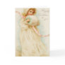 Christmas card depicting a girl with a muff