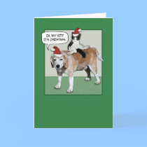 Christmas card: Dog and cat by chuckink Christmas card: Dog and cat