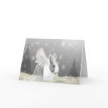 Christmas card featuring an angel bunny