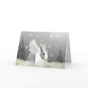 Christmas card featuring an angel bunny