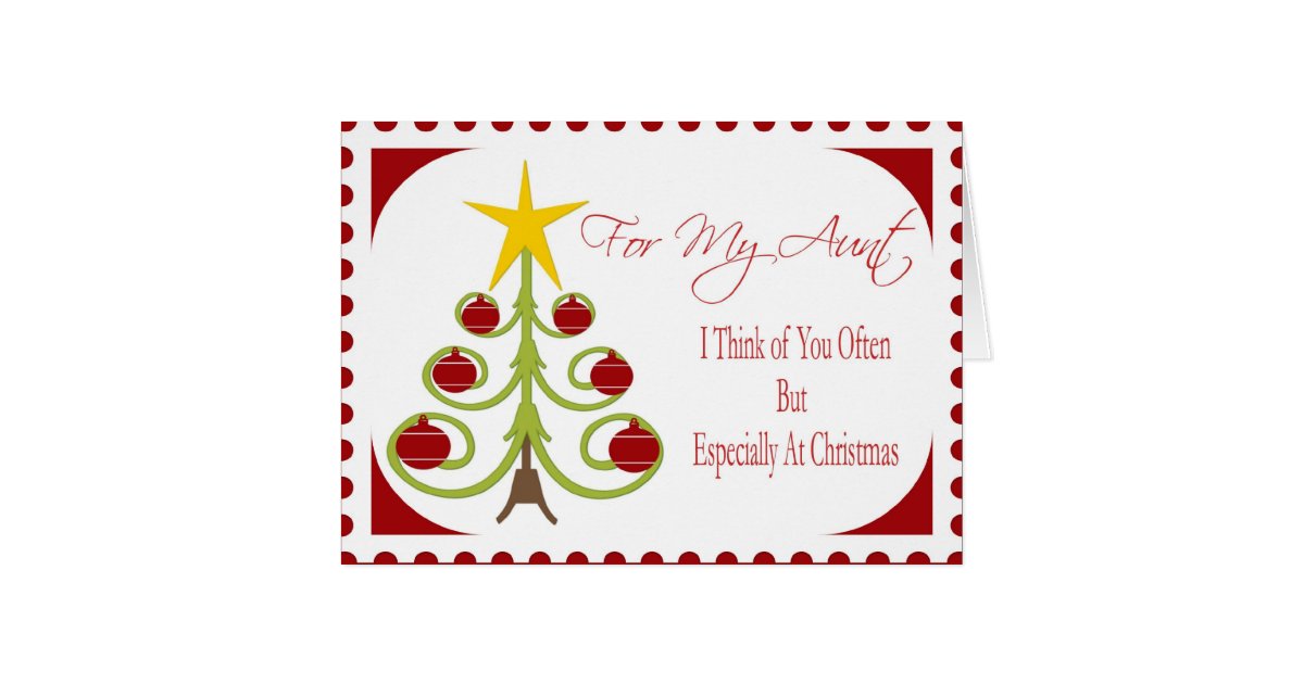 Christmas Card for Aunt | Zazzle