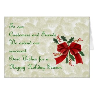 Christmas card for customer from business