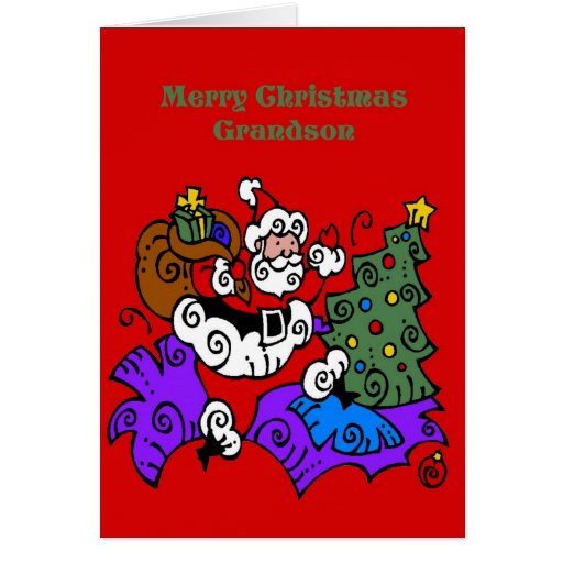 Christmas Card For Grandson | Zazzle