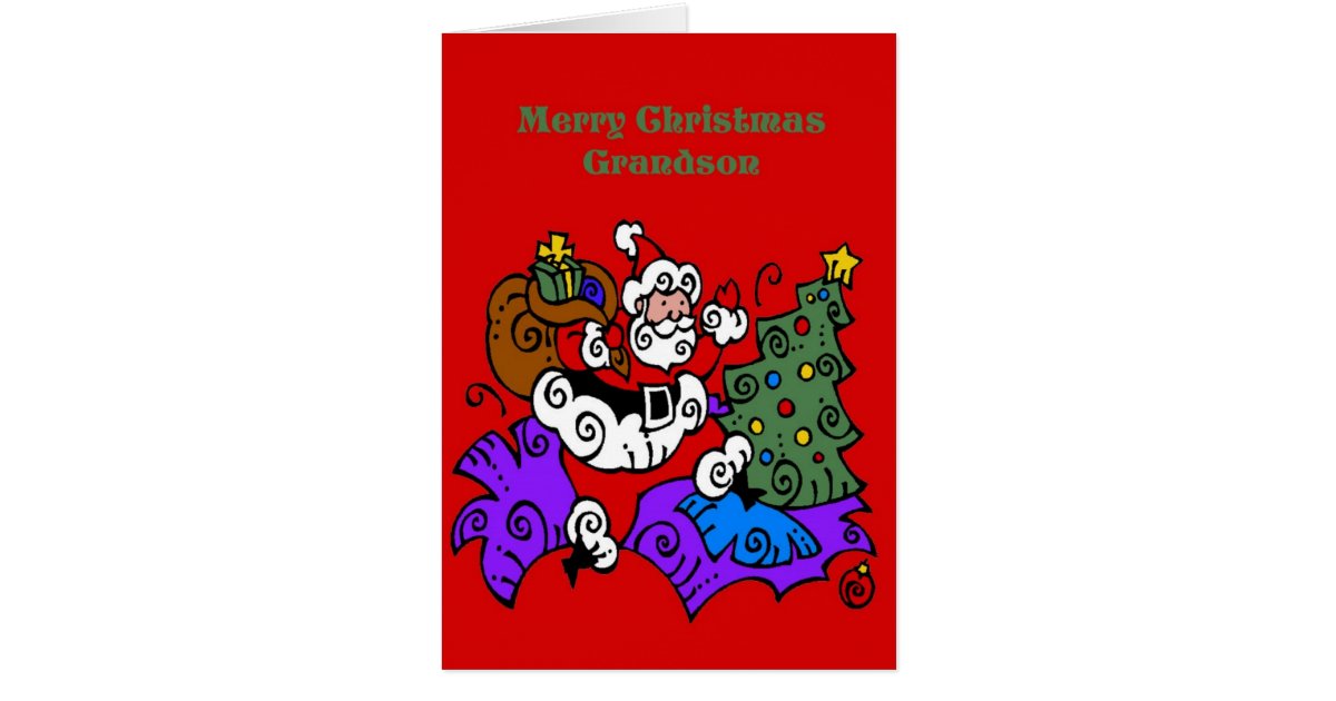 Christmas Card For Grandson | Zazzle