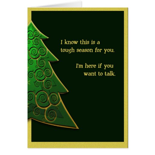 Christmas card for person mourning or sad | Zazzle