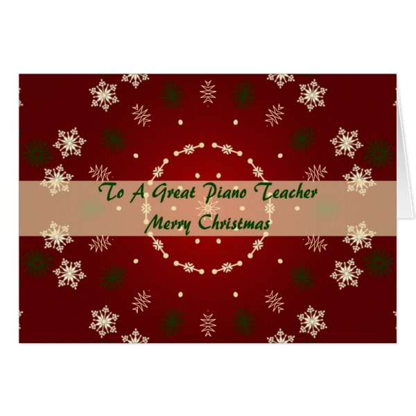 Christmas Card For Piano Teacher