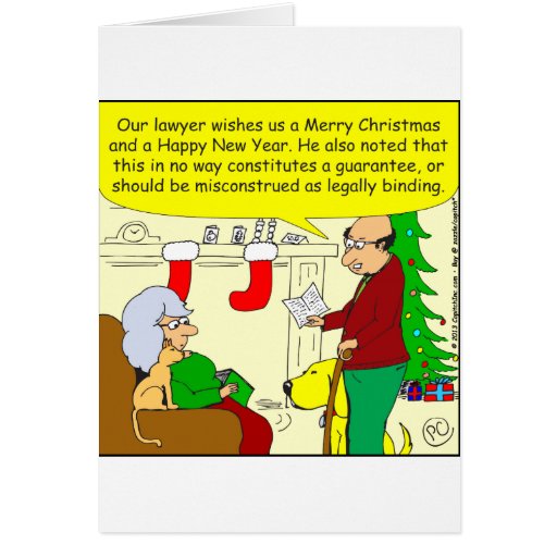 x08 Christmas card from our lawyer cartoon Zazzle