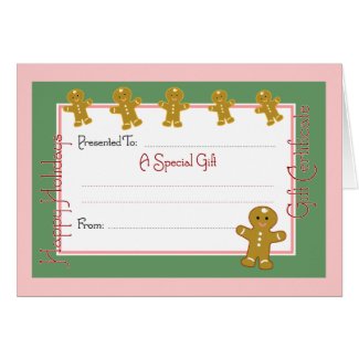 Christmas Card Gift Certificate