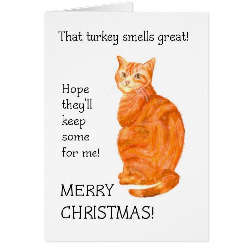 Christmas Card Ginger Cat Zazzle