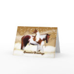 Christmas Card - Happy Holidays - Horses, Foal & M