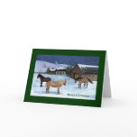 CHRISTMAS CARD: HORSES, SNOW: ART