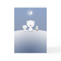 Christmas Card Kawaii Polar Bears Moon Star