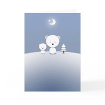 Christmas Card Kawaii Polar Bears Moon Star by robmolily Christmas Card Kawaii Polar Bears Moon Star