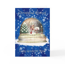 Christmas card, Nice Christmas, Elf in a snow glob
