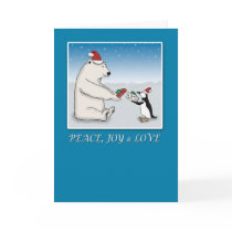 Christmas card: Polar bear and penguin by chuckink Christmas card: Polar bear and penguin