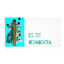 Christmas card Pop kind turquoise Photo Card Template