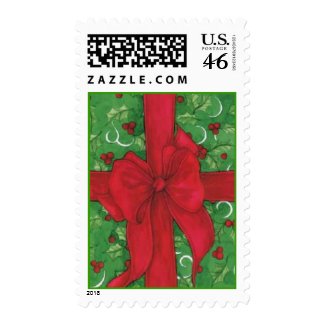 Christmas Card Present postage stamp stamp