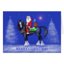 Christmas Card - Santa on Horseback
