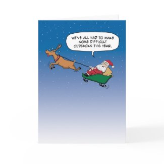 Christmas card: Santa's Cutbacks card