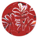 Christmas Card Seals ~ Red Leaves in Snow stickers