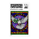Christmas Card Stained Glass Dove postage stamp