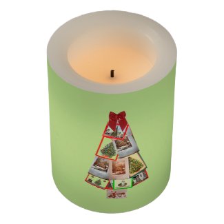 Christmas Card Tree Flameless Candle