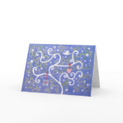 Christmas Card with Dove and Swirly Tree
