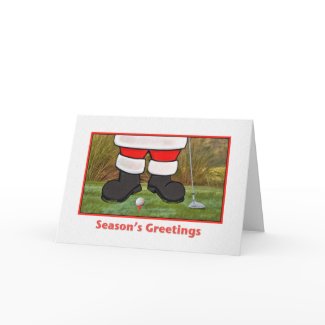 Christmas Card with Golfing Santa card