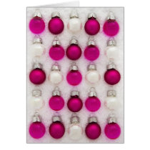 Christmas card with pink baubles cards