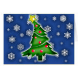 Christmas Card with Snow and Tree