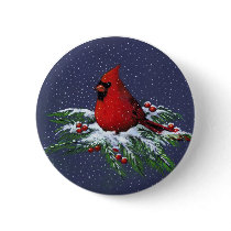 CHRISTMAS: CARDINAL: BIRD: ART buttons