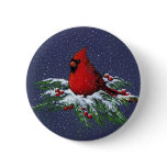 CHRISTMAS: CARDINAL: BIRD: ART buttons