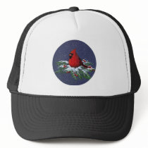 CHRISTMAS: CARDINAL: BIRD: ART MESH HAT