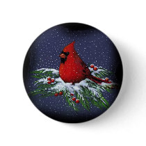 CHRISTMAS CARDINAL: BIRD: ART: SNOW PINS