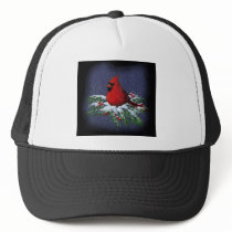 CHRISTMAS CARDINAL: BIRD: ART: SNOW MESH HATS