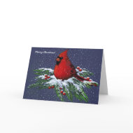 CHRISTMAS: CARDINAL: BIRD: SNOW: CARD card