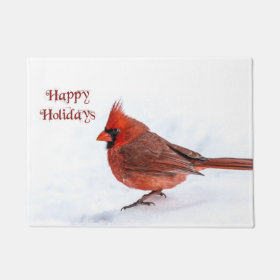 Christmas Cardinal Doormat