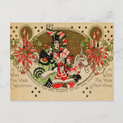 Christmas Carolers postcards