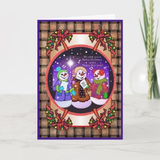 Christmas Carolers Template Card card