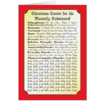 Christmas Carols For Everyone Funny Card at Zazzle