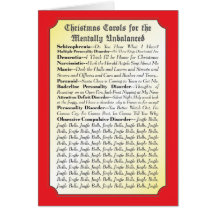 Christmas Carols For Everyone Funny Card