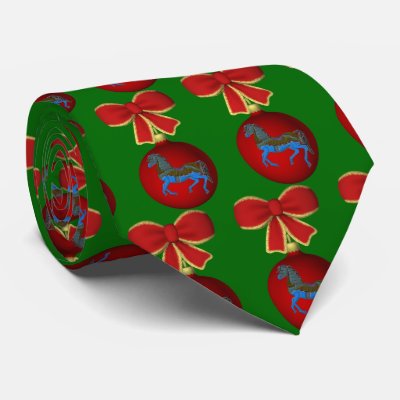 Christmas Carousel Horse Holiday Neck Tie by SmilinEyesTreasures