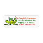 Christmas Cartoon Frog Address Label