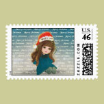 Christmas cartoon girl Postage stamps