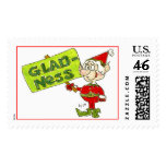 Christmas Cartoon Holiday Elf Postage Gladness postage
